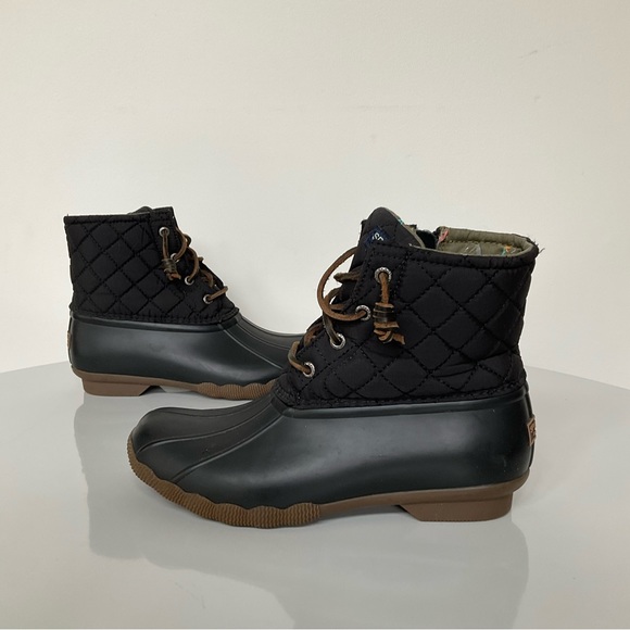 Sperry Black Waterproof Duck Boots. Size 7.5 Women's - Picture 7 of 11